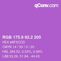 カラーコード: RGB 175.9 92.2 205 | qconv.com