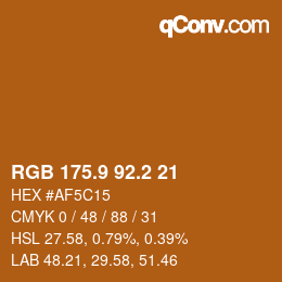 カラーコード: RGB 175.9 92.2 21 | qconv.com