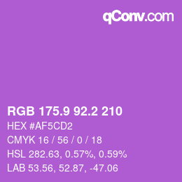 カラーコード: RGB 175.9 92.2 210 | qconv.com