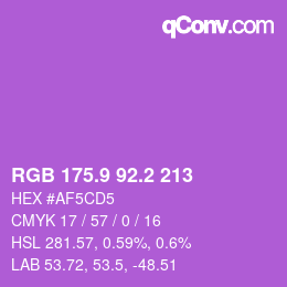 カラーコード: RGB 175.9 92.2 213 | qconv.com