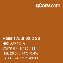カラーコード: RGB 175.9 92.2 26 | qconv.com