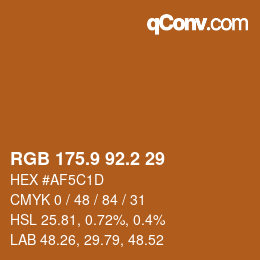 カラーコード: RGB 175.9 92.2 29 | qconv.com