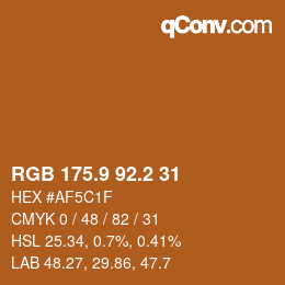 カラーコード: RGB 175.9 92.2 31 | qconv.com