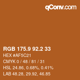 Color code: RGB 175.9 92.2 33 | qconv.com