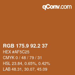 カラーコード: RGB 175.9 92.2 37 | qconv.com