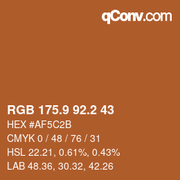 カラーコード: RGB 175.9 92.2 43 | qconv.com