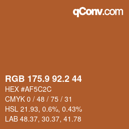 Farbcode: RGB 175.9 92.2 44 | qconv.com
