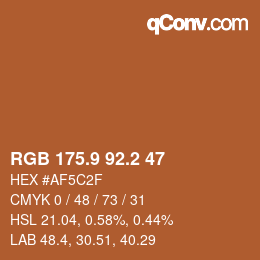 カラーコード: RGB 175.9 92.2 47 | qconv.com