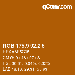 カラーコード: RGB 175.9 92.2 5 | qconv.com
