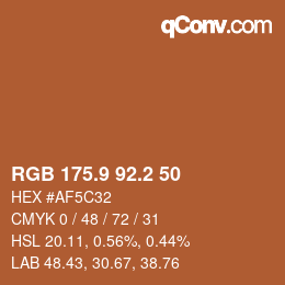 カラーコード: RGB 175.9 92.2 50 | qconv.com