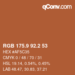Color code: RGB 175.9 92.2 53 | qconv.com
