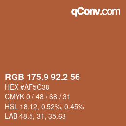 カラーコード: RGB 175.9 92.2 56 | qconv.com