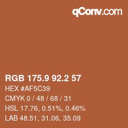 カラーコード: RGB 175.9 92.2 57 | qconv.com