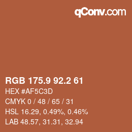 カラーコード: RGB 175.9 92.2 61 | qconv.com