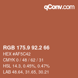 Color code: RGB 175.9 92.2 66 | qconv.com