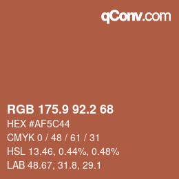 Color code: RGB 175.9 92.2 68 | qconv.com