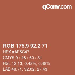Color code: RGB 175.9 92.2 71 | qconv.com
