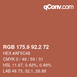 Color code: RGB 175.9 92.2 72 | qconv.com