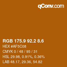 カラーコード: RGB 175.9 92.2 8.6 | qconv.com
