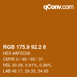 カラーコード: RGB 175.9 92.2 8 | qconv.com