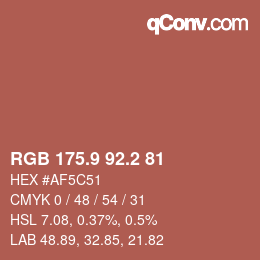 Color code: RGB 175.9 92.2 81 | qconv.com