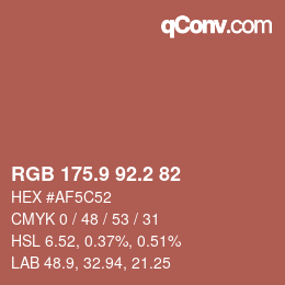 Farbcode: RGB 175.9 92.2 82 | qconv.com