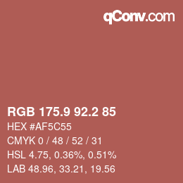 Color code: RGB 175.9 92.2 85 | qconv.com