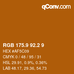 カラーコード: RGB 175.9 92.2 9 | qconv.com