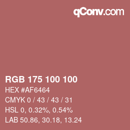 Color code: RGB 175 100 100 | qconv.com