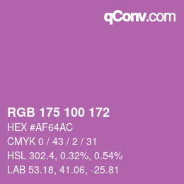 Color code: RGB 175 100 172 | qconv.com