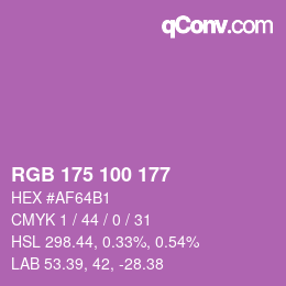 颜色代码: RGB 175 100 177 | qconv.com