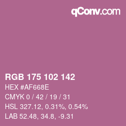 颜色代码: RGB 175 102 142 | qconv.com