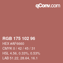 Color code: RGB 175 102 96 | qconv.com