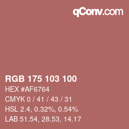Color code: RGB 175 103 100 | qconv.com