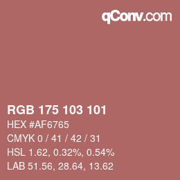 Color code: RGB 175 103 101 | qconv.com