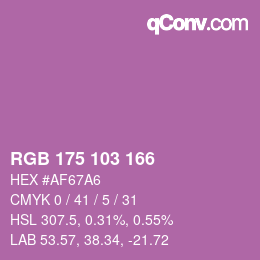 Color code: RGB 175 103 166 | qconv.com