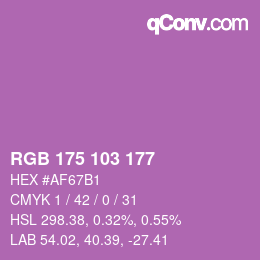 Color code: RGB 175 103 177 | qconv.com