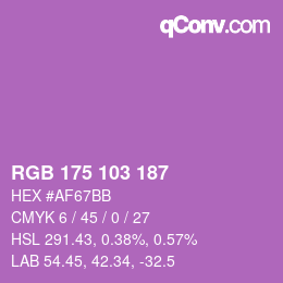 カラーコード: RGB 175 103 187 | qconv.com
