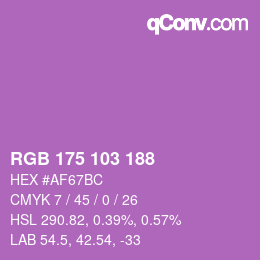 Color code: RGB 175 103 188 | qconv.com