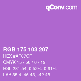 Color code: RGB 175 103 207 | qconv.com