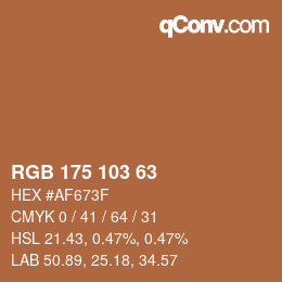 Color code: RGB 175 103 63 | qconv.com