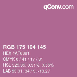Color code: RGB 175 104 145 | qconv.com