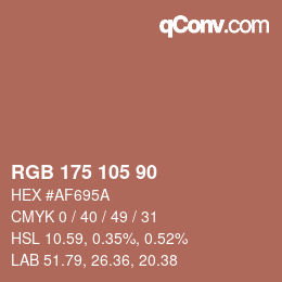 Código de color: RGB 175 105 90 | qconv.com
