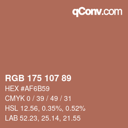 Code couleur: RGB 175 107 89 | qconv.com