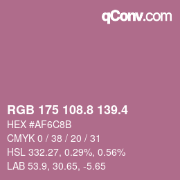 カラーコード: RGB 175 108.8 139.4 | qconv.com
