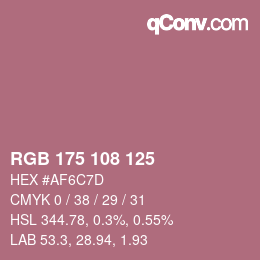 Color code: RGB 175 108 125 | qconv.com