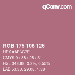 Color code: RGB 175 108 126 | qconv.com