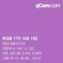 Color code: RGB 175 108 192 | qconv.com