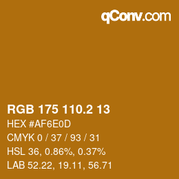 カラーコード: RGB 175 110.2 13 | qconv.com
