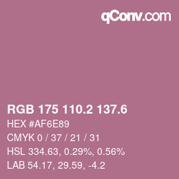 カラーコード: RGB 175 110.2 137.6 | qconv.com